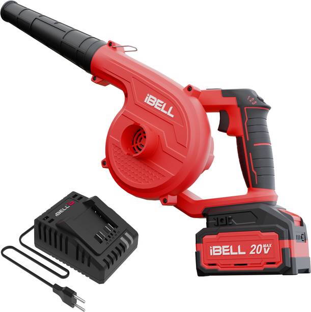 iBELL CB20-68 20V 2-in-1 Cordless Blower,2.6m³/min, 55m/s,3-Speed,4.0Ah Kit & Charger, Airfoil Air Blower