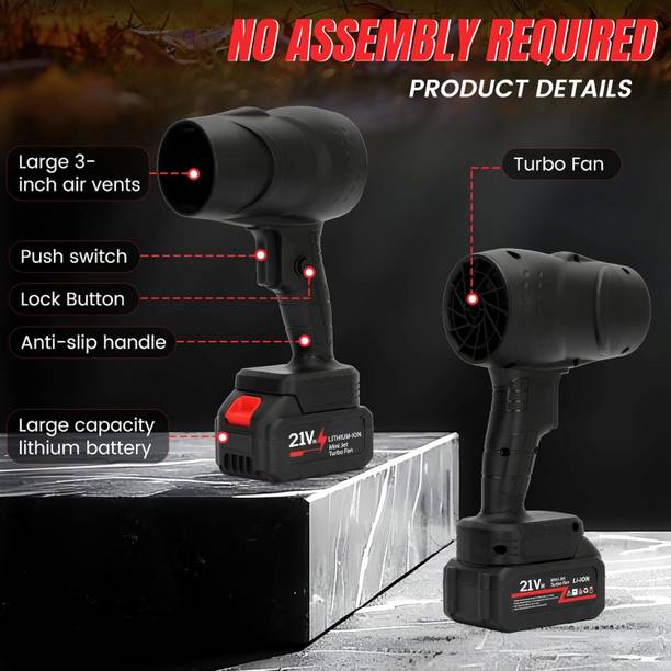 Shine Tex TurboDry Cordless Car Dryer, Hair Dryer with Adjustable Speeds Forward Curved Hi-Powered Blower