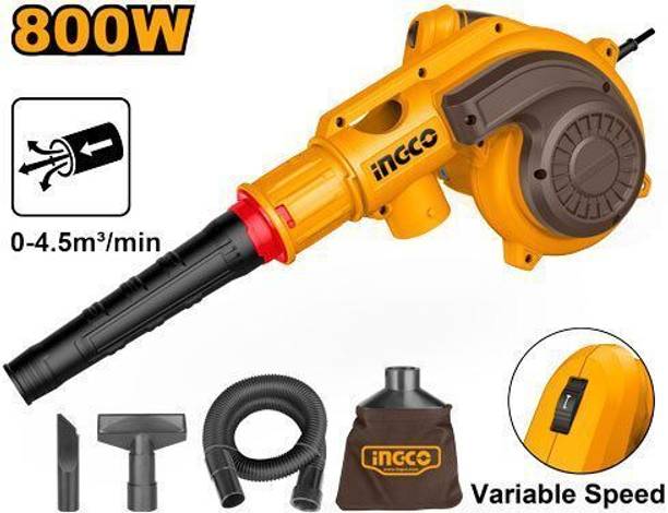 INGCO 800W Aspirator Blower with Dust Bag, Flexible Tube, Suction Nozzles, Air Blower