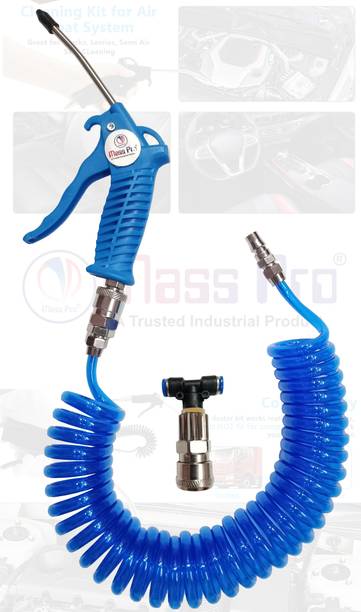 Mass Pro Air Blow Gun Kit Air Duster Cleaning Nozzle with 5 Meter Long Coil PU Air Hose Forward Curved Air Blower