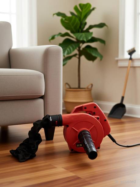 RK REALM Red Electric Air Blower Machine | Powerful Motor with Free Dust Bag for Home Air Blower