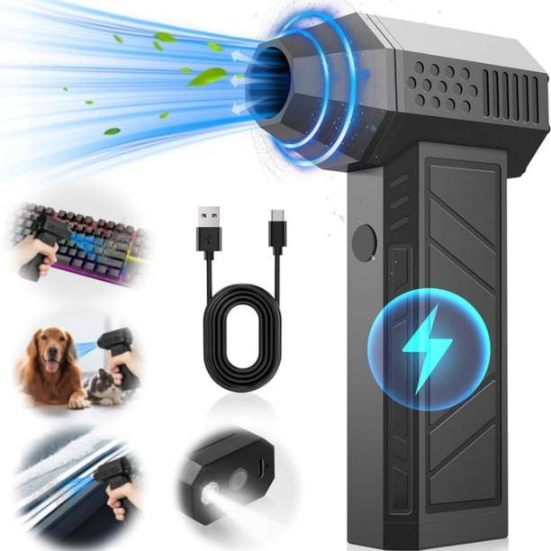 SHOPONIL Electric Air Duster Jet Fan with Flashlight, 130000RPM Compressed Air Duster Forward Curved Air Blower