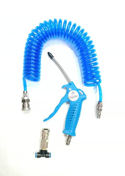 Mass Pro 1 Set Air Blow Gun Kit Air Duster Cleaning Nozzle with 5 Meter Coil PU Air Hose Forward Curved Air Blower