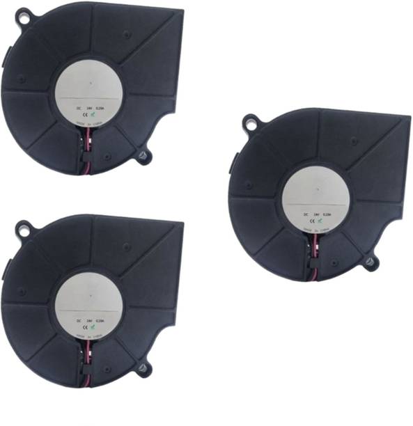 Electronic Spices 7530 DC Blower Fan,24V=0.20A Centrifugal, for Outdoor Barbecues, Wood Stove 3pcs Forward Curved Air Blower