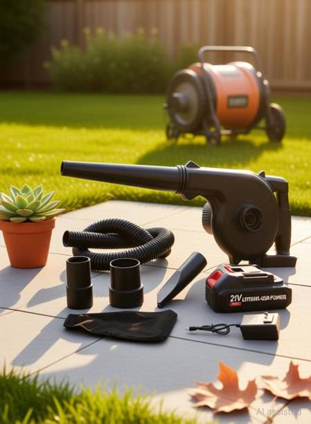 Kaizen Export Cordless 2-in-1 Blower/Vacuum Cleaner with a 48V Rechargeable Lithium Battery Airfoil Air Blower