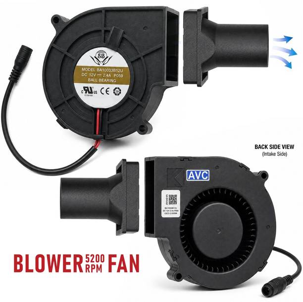 SB Enterprises Model BA10033B12U-P032 Blower Fan, 97x97x33mm, 12V 2.40A high speed Air Blower