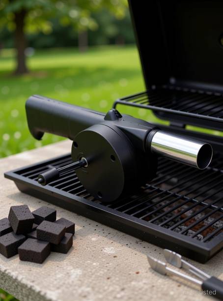 SOCHEP BBQ Fan Air Blower, Movable Hand Crank Bellows Barbecue Bellows Airfoil Air Blower