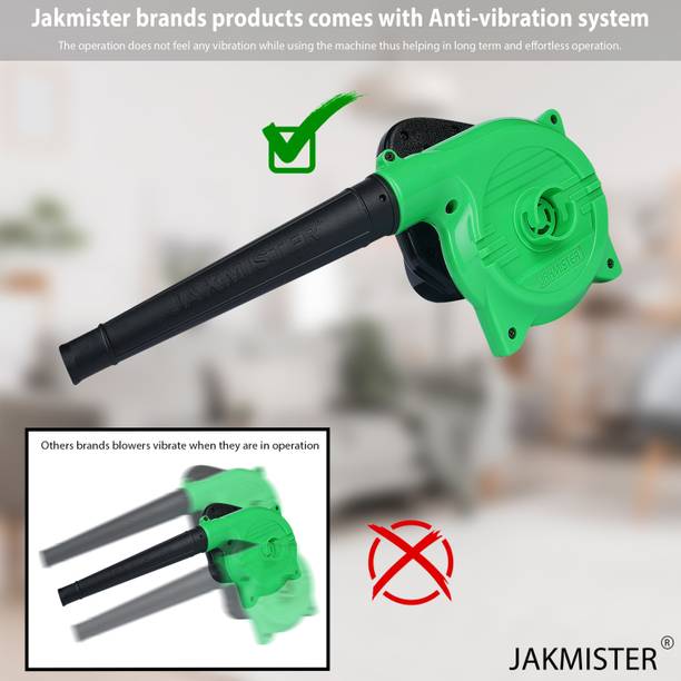 Jakmister Glossy Green Unbreakable 670 W 16500RPM 180 km/h Airflow With Extension Pipe Forward Curved Air Blower