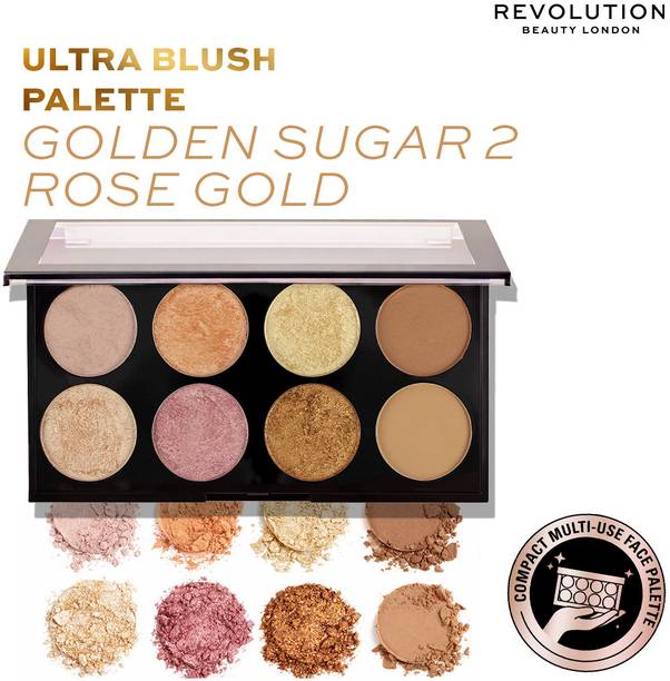 Makeup Revolution Ultra Blush Rose Gold, Matte & Shimmer,Baked Blush, Long-Wear Formula