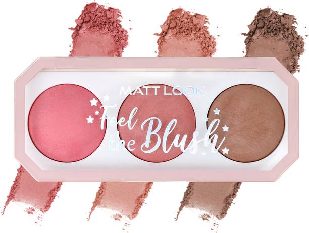 मैटलुक Feel The Baked Blush Trio Pigmented Blusher for a Natural Flush 3 Colour Palette