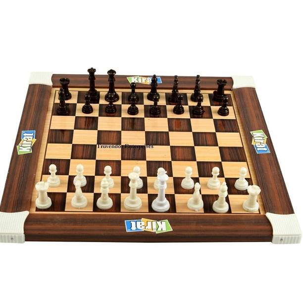 Kirat 2 in 1 Wooden Chess and Ludo Game Set for Indoor and Outdoor use ( 100% Made in India Product ) (Multi Colour) Educational Board Games