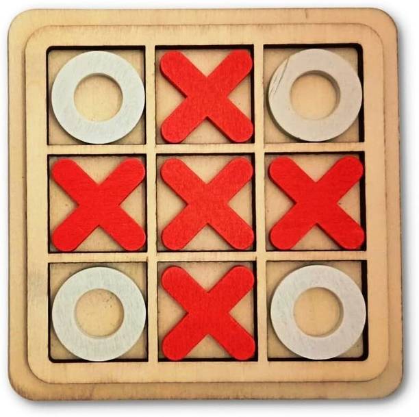 Gift Collection Wooden Tic Tac Toe Mind Challenging Zero & Cross Board Game For Kids & Adults Strategy & War Board Game