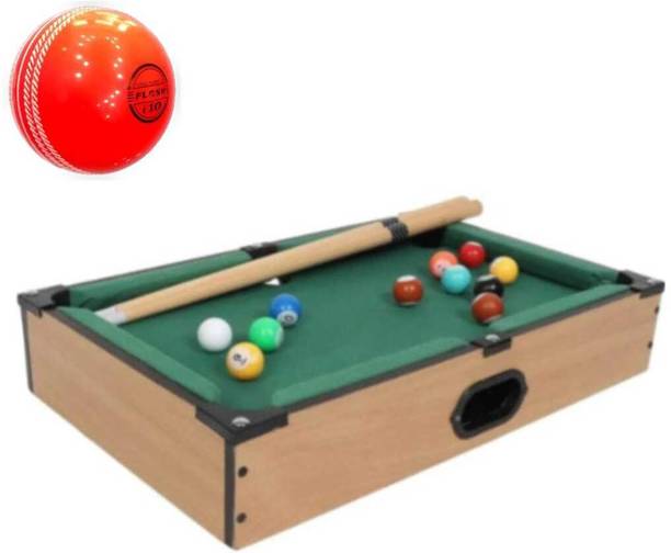 Premio Coppex Wooden Mini Snooker Table – Billiard Pool Game + Free Soft Leather Ball Strategy & War Board Game