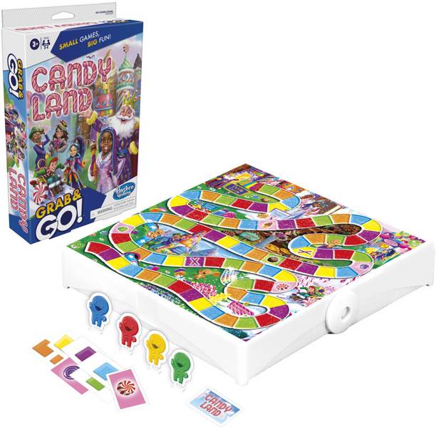 HASBRO GAMING Candy Land Grab and Go Game, Portable Game for 2-4 Players, Travel Game for Kids Party & Fun Board Game