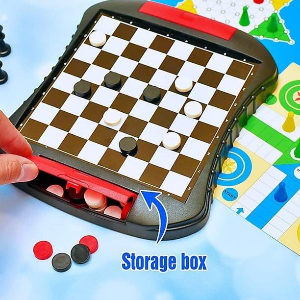 Mynxe 6 in1 Magnetic Travel Board Game for Kids Adult 6-Classic Chess Chinese Checkers Board Game Accessories