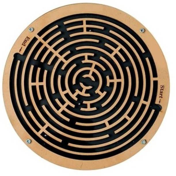Jubend Handicraft Educational Board Mind Maze Wooden Puzzle Labyrinth Teaser Ball Game Party & Fun Games Board Game