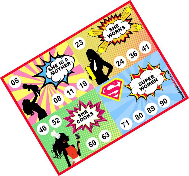 Tambola Tickets Super Woman Tambola Housie Tickets (24 Cards) Board Game Accessories