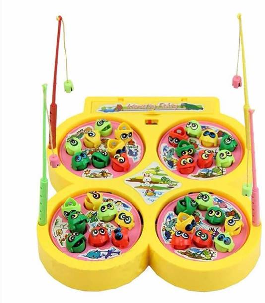 MOVE TOYS Toy Set with 4 Rotating Fish Ponds On Board | Includes 32 Fishes and 4 Magnetic Word Games