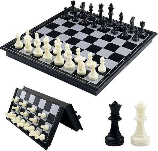 HKC HOUSE Magnetic Toys Travel Chess Set with Folding Board for Kids and Adults Word Games