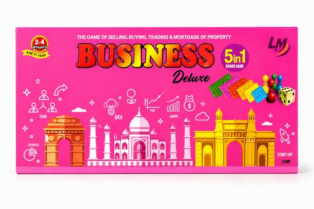 INOS Business Deluxe 5-in-1 Board Game: Indian Edition for Kids & Adults Educational Board Games