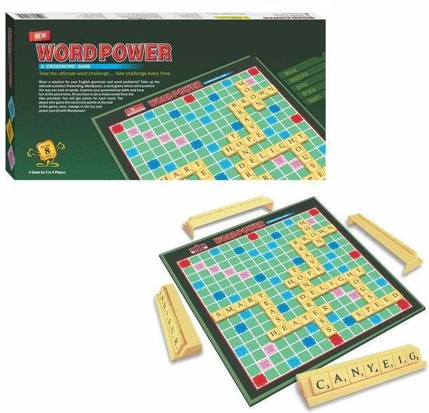 zokato Word Power Regular Crossword Scrabble Spell Intellectual Board Game for Kids Board Game Accessories