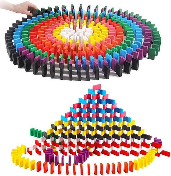 TOOBIL Rainbow Wooden Domino Toy Set For Kids