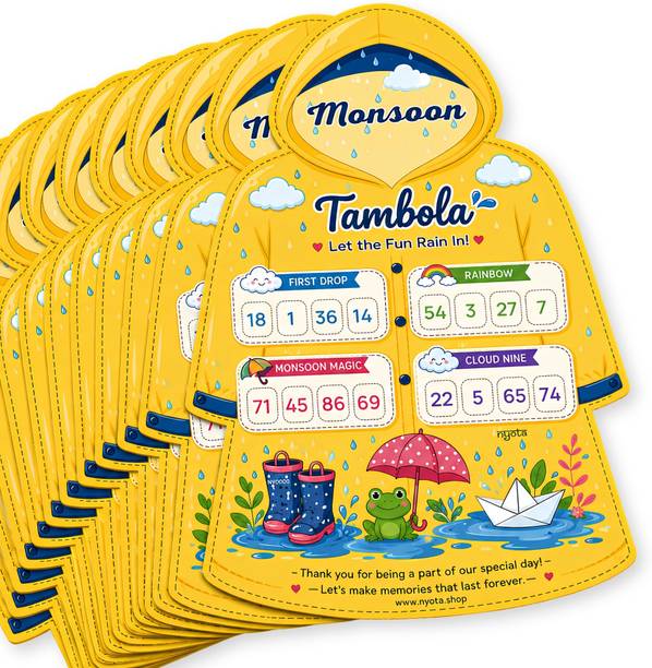 Nyota Monsoon Raincoat Theme Tambola Tiicket Party & Fun Board Game
