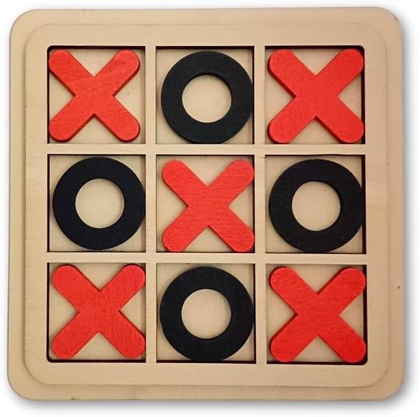 Gift Collection Wooden Tic Tac Toe Mind Challenging Cross & Zero Board Game For Kids & Adults Strategy & War Board Game