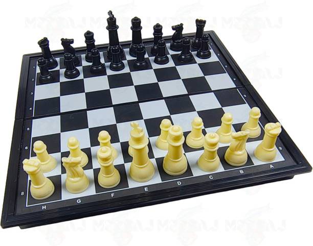 Meesaj Magnetic Chess Game – Foldable Travel Board with Secure Storage - Family Game Strategy & War Board Game