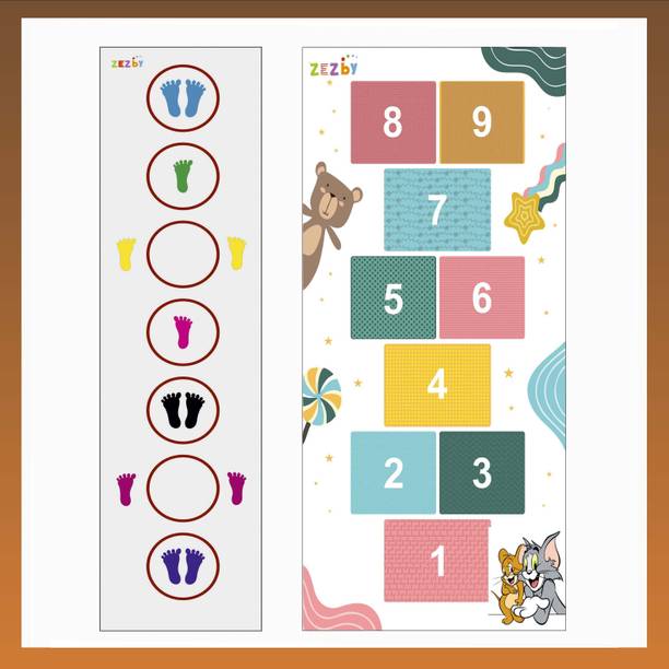 zezby Hopscotch Jumbo Play Mat, Game for Kids, Adults, Indoor-Outdoor Fun Game Educational Board Games