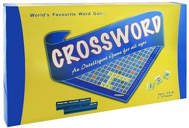 TOYXIITY MALL Crossword Puzzle Board Game for Kids & Family 2-4 Players with Folding Board Word Games