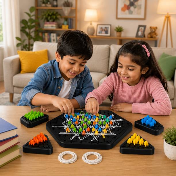 Tileez Triangle Rubber Band Board Game Educational IQ Strategy Puzzle Toy Set Board Game Accessories