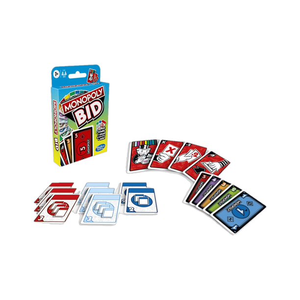 Monopoly Bid Game, Quick-Playing Card Game For Families and Kids Ages 7 and Up Money & Assets Board Game