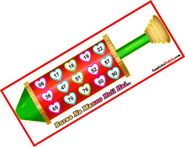 Tambola Tickets Pichkari Bura Na Mano Holi Tambola Housie Tickets (24 Cards) Board Game Accessories