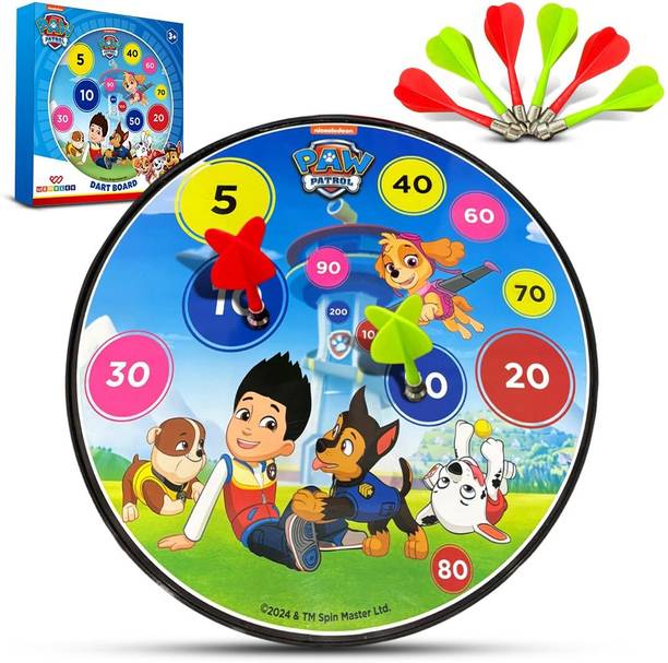 Wembley Paw Patrol Magnetic Indoor Game Set for Kids & Adults with 6 Darts Dart Board Game