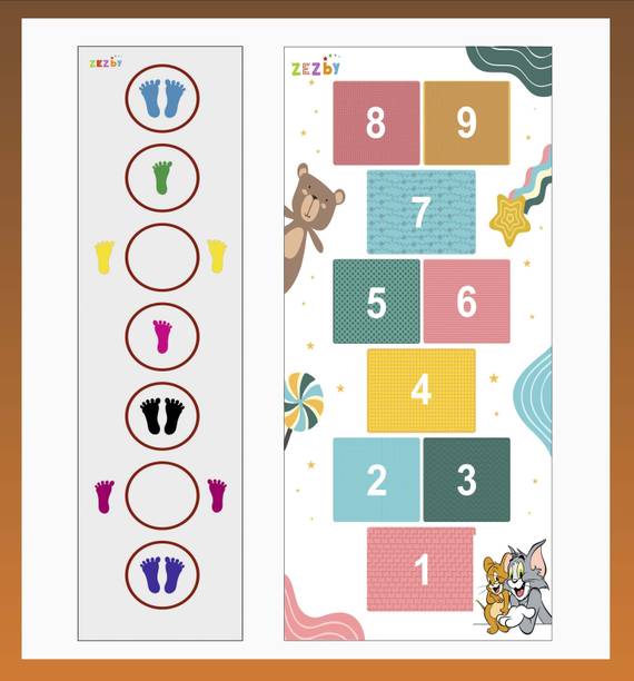 zezby Hopscotch Jumbo Play Mat, Game for Kids, Adults, Indoor-Outdoor Fun Game Party & Fun Board Game