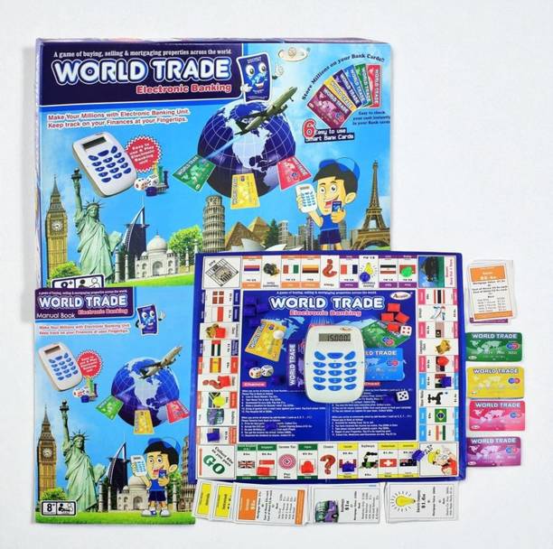 SARASI World Trade Game, Electronic Banking, Cashless Business, Buy-Sell, Pack 1 Money & Assets Board Game