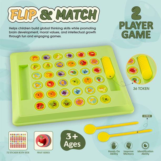 Sotnof Flip & Match Fruit Series Memory & Identification Game for Kids Fun Learning toy Educational Board Games