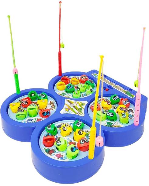WAKTORO 32 Pieces Magnetic Fish Catching Game Fishing Game with Music