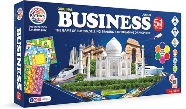 WAKTORO Business Junior Coins 5 in 1 Board Game Set of Business Money & Assets Board Game