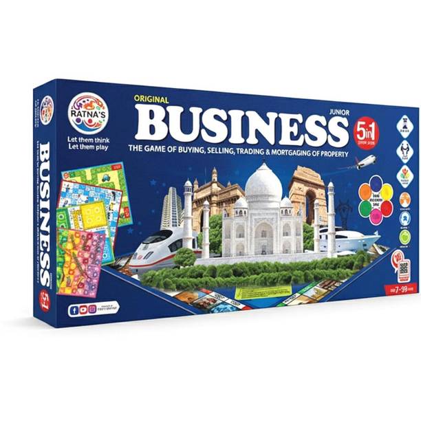 WAKTORO Business Junior Coins 5 in 1 Board Game Set of Business Money & Assets Board Game