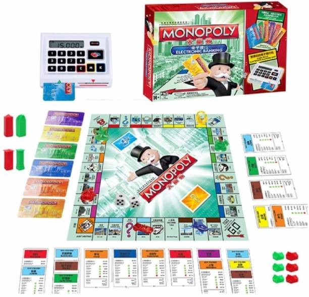 CrazyBuy monopoly Board Game for Kids(Electronic Digital Machine(Red)Money & Assets Games Money & Assets Games Board Game