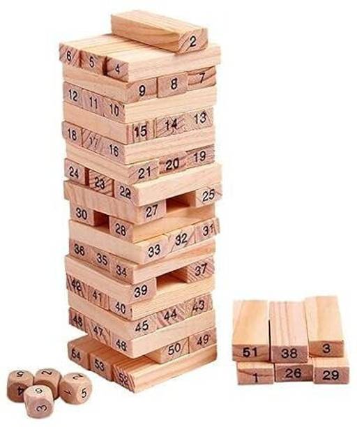 MY BABY LOVE A PERFECT CARE Premium Blocks Wooden Stacking & Tumbling Tower Game for Kids Board Game Accessories
