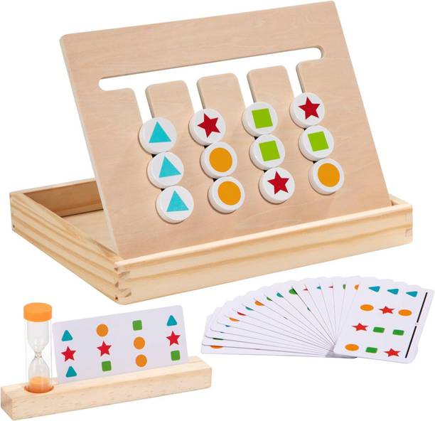 PRIMITOYS Wooden Four Color Shape Sorter Matching Puzzl...