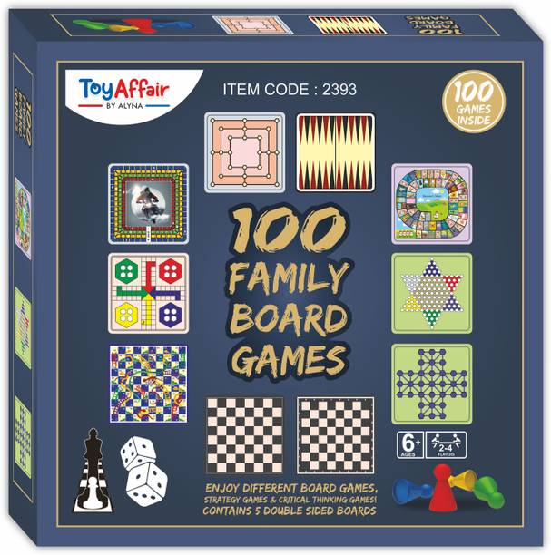 ToyAffair 100-in-1 Board Game | Includes Ludo, Snakes & Ladders, Chess, Checkers & More | Party & Fun Board Game