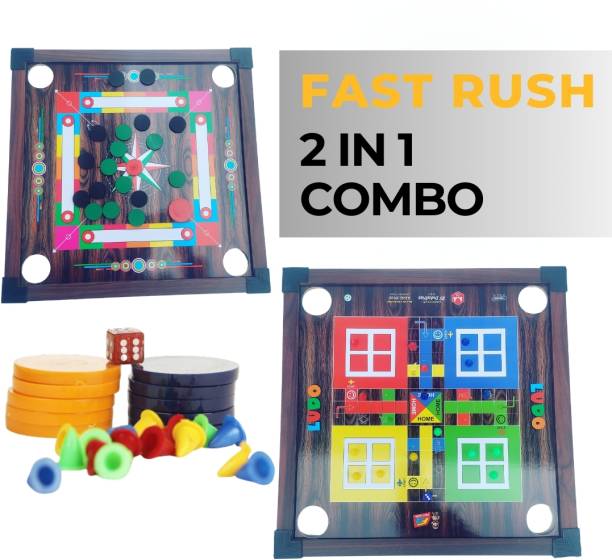 Fast Rush 2-in-1 Game Combo, Carrom Board & Ludo Board Game Carrom Board Board Game