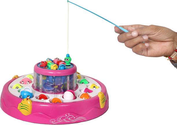 Goyal's Fish-Catching Game with Fishes, Rotary Ponds and 4 Pods with Music and Light