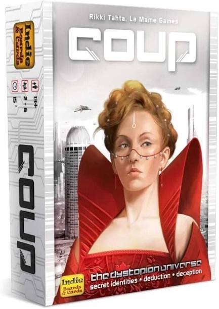 AL ATASH COUP Board Game: The Dystopian Universe of Secret Identities, Bluffing,Deduction Party & Fun Board Game