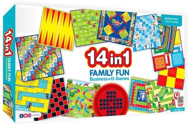 zokato 14 In 1 Family Board Game - Multicolor For Kids Board Game Accessories