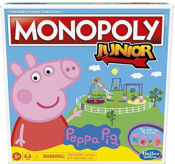 HASBRO GAMING Monopoly Junior: Peppa Pig Edition Board Game for 2-4 Players Money & Assets Board Game